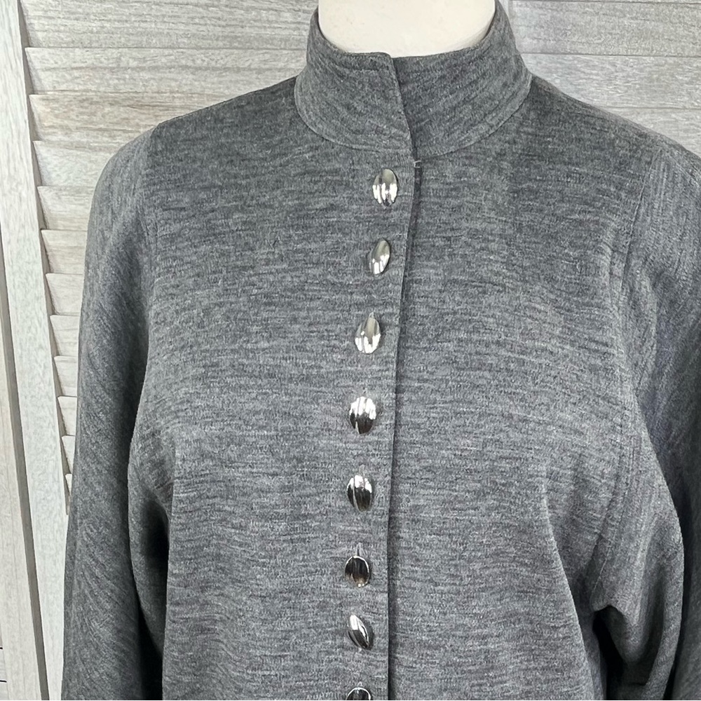 HARVE BENARD Vintage Wool Dress Button Front Gray-Medium - Picture 2 of 5
